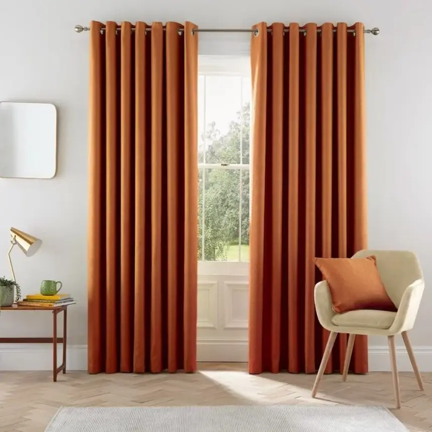 Orange wave curtains
