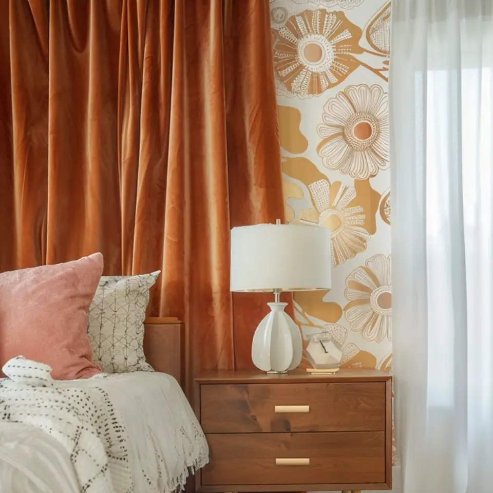 Thick velvet curtains