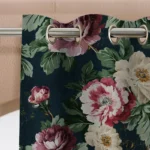 Chiara Blooms Blackout Curtain Deep Blue Floral