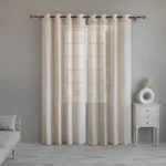 Cotton Linen Sheer Curtain Set – Natural Linen, 2 Panels