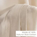 Cotton Linen Sheer Curtain Set – Natural Linen, 2 Panels