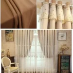Double Layer Blackout Curtain with Lace Overlay Girl’s Bedroom