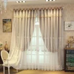 Double Layer Blackout Curtain with Lace Overlay Girl’s Bedroom
