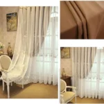 Double Layer Blackout Curtain with Lace Overlay Girl’s Bedroom