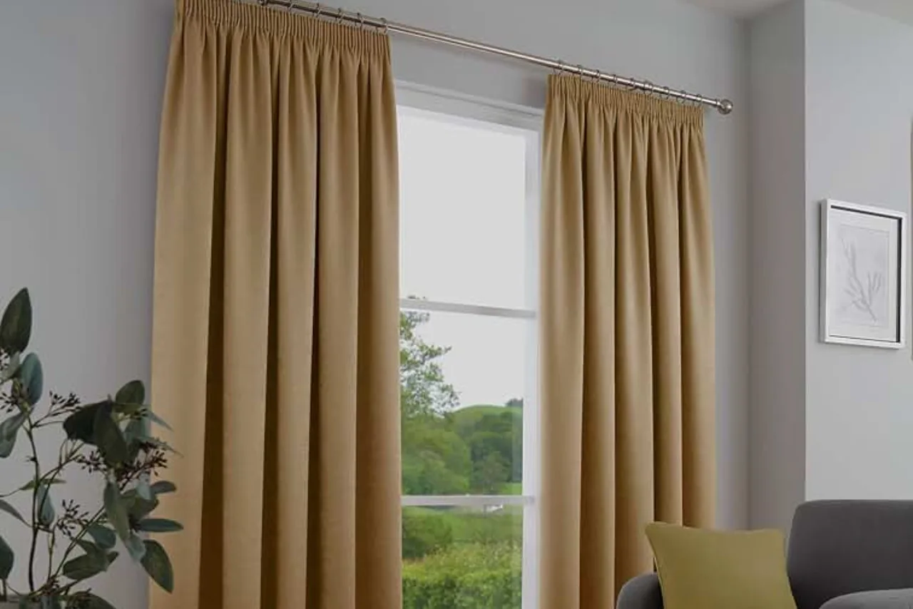 Elegant pinch pleat curtains for living room
