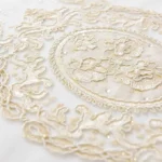 European Elegant Gold Embroidered Lace Sheer Curtains