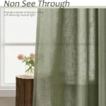 Linen Blend Green Curtains – 84 Inch Light Filtering Panels