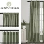 Linen Blend Green Curtains – 84 Inch Light Filtering Panels
