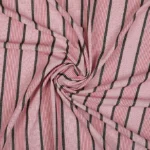 Cotton Striped Semi-Darkening Curtains Pastel Pink, Pack of 2