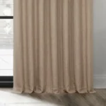 Faux Linen Room Darkening Curtains – 120 Inch Extra Wide