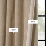 Faux Linen Room Darkening Curtains – 120 Inch Extra Wide