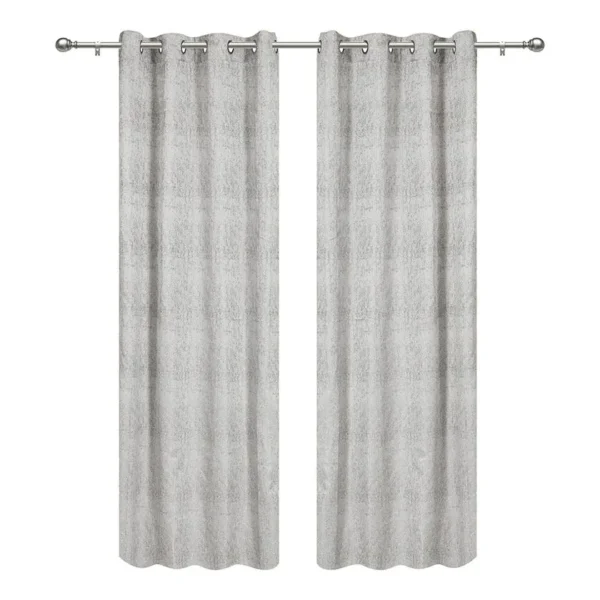 Metro Grey Jacquard Blackout Curtains – 2 Panels