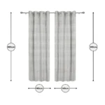Metro Grey Jacquard Blackout Curtains – 2 Panels