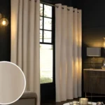 Natural Oatmeal Velvet Blackout Thermal Curtains – Eyelet Top