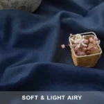 Navy Blue Linen Curtains 72 Inch Light Filtering Panels