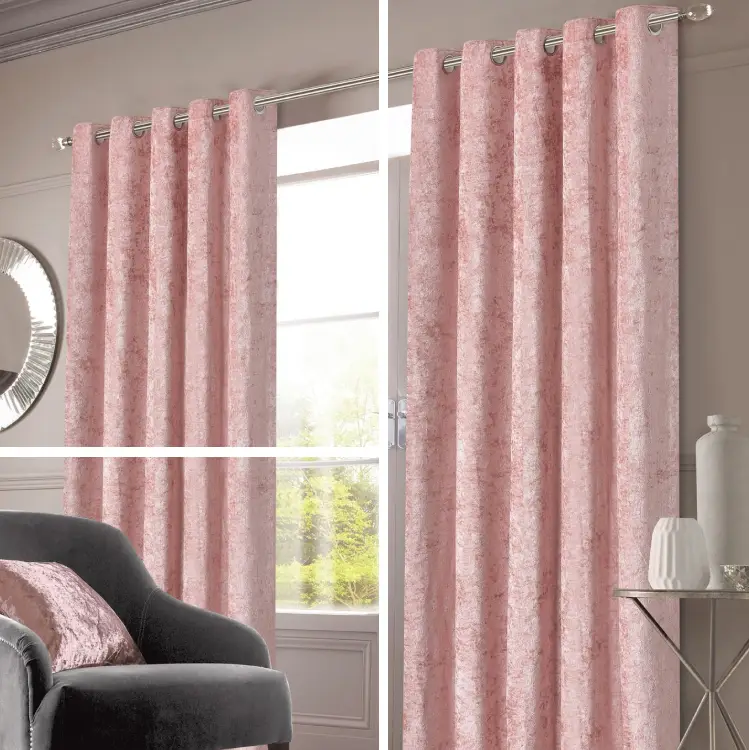 Pink fabric curtains for Dubai interiors