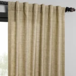Tan Raw Linen Weave Light Filtering Curtains – Pair