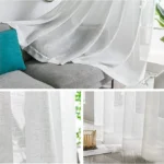 White Linen Sheer Curtains Pinch Pleat Top, Custom Sizes