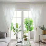 White Linen Sheer Curtains Pinch Pleat Top, Custom Sizes