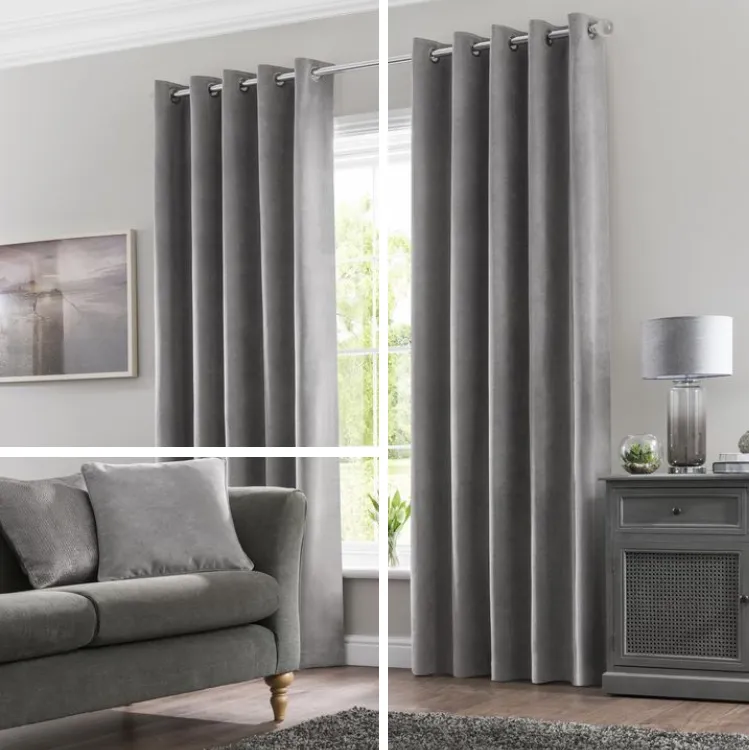 grey curtains for living room