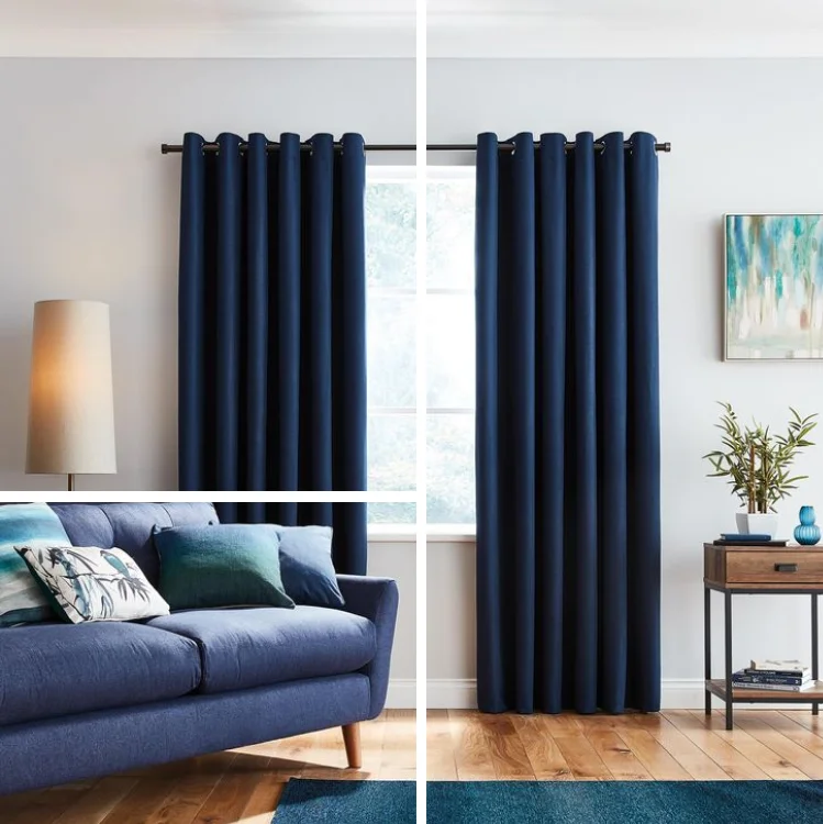 blue curtains for living room