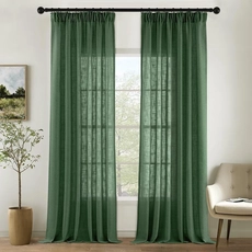 Olive Green Linen Curtains