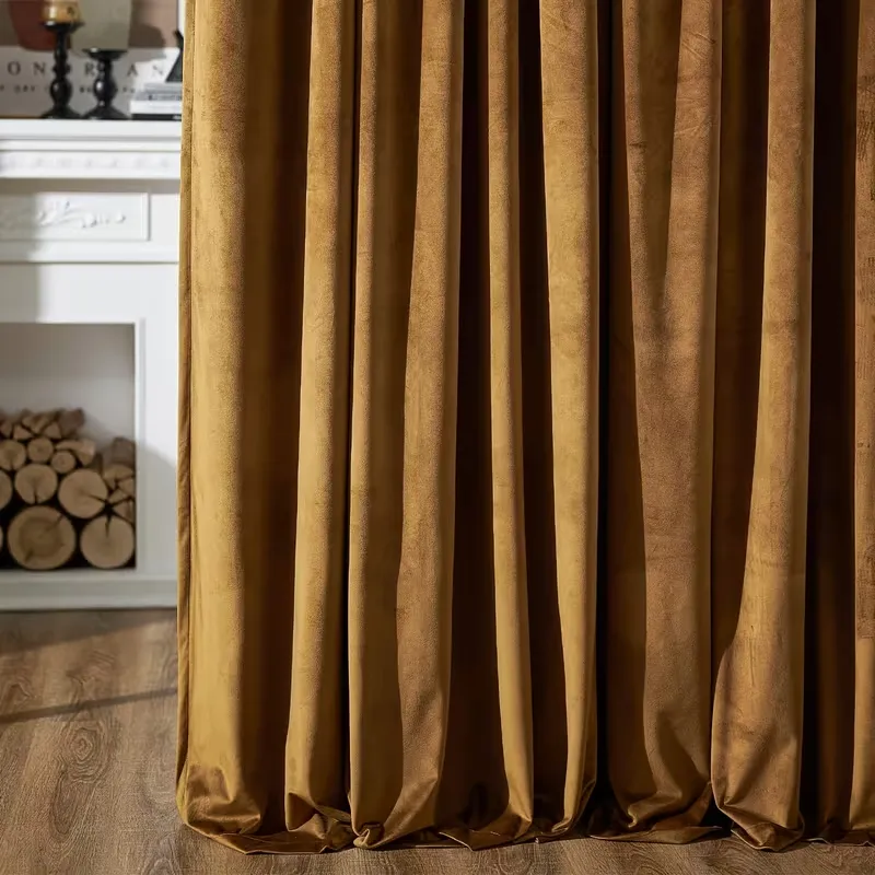 Brown Velvet Blackout Curtains