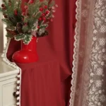 Christmas Curtains 2pcs Voile Snowflake Drapery