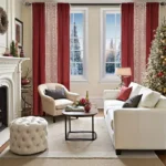 Christmas Curtains 2pcs Voile Snowflake Drapery