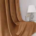 Coffee Brown Velvet Curtains Blackout