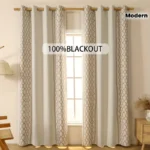 Geometric Embroidered Blackout Curtains