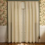 Linen Curtains 2pcs Bohemian Plain Blackout Drapery