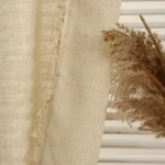 Linen Curtains 2pcs Bohemian Plain Blackout Drapery