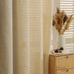Linen Curtains 2pcs Bohemian Plain Blackout Drapery