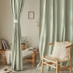 Linen Curtains Wooden & Cotton Minimalist Window Drapery
