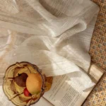 Sheer Curtains 2pcs Linen Striped Tulle Drapery