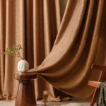 Silk Curtains 2pcs Solid Color Minimalist Window Drapery