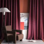 Silk Curtains 2pcs Solid Color Minimalist Window Drapery