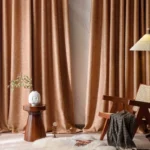 Silk Curtains 2pcs Solid Color Minimalist Window Drapery