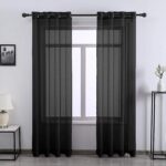 Black Airy Chiffon Curtain