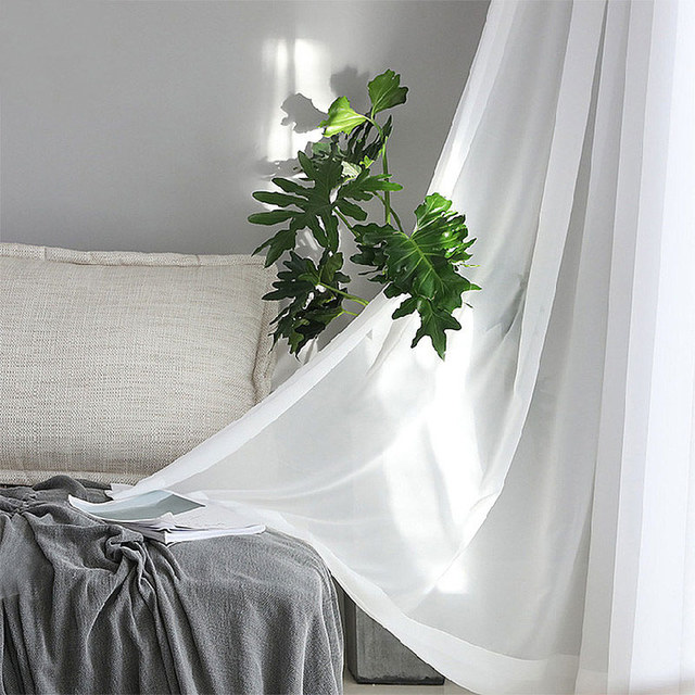 Brilliant White Chiffon Voile Curtain