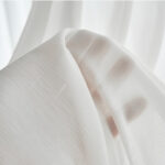 Pinstripes White Crushed Voile Curtain