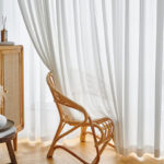 Pinstripes White Crushed Voile Curtain