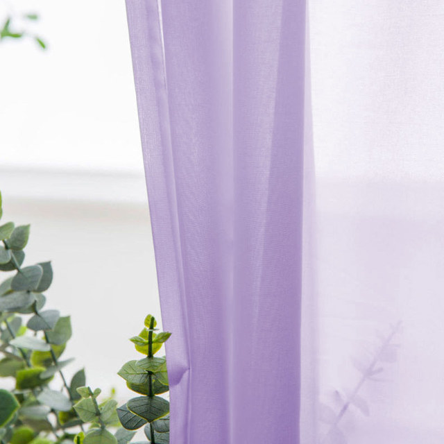 Purple Lilac Chiffon Curtain