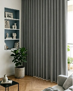 100% Blackout Grey Curtains