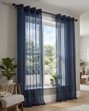Eyelet Header Sheer Curtains