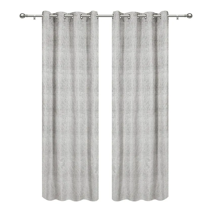 Metro Grey Jacquard Blackout Curtains – 2 Panels