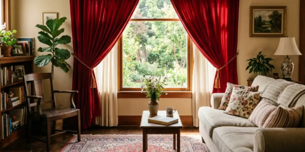 Red Curtain for living room