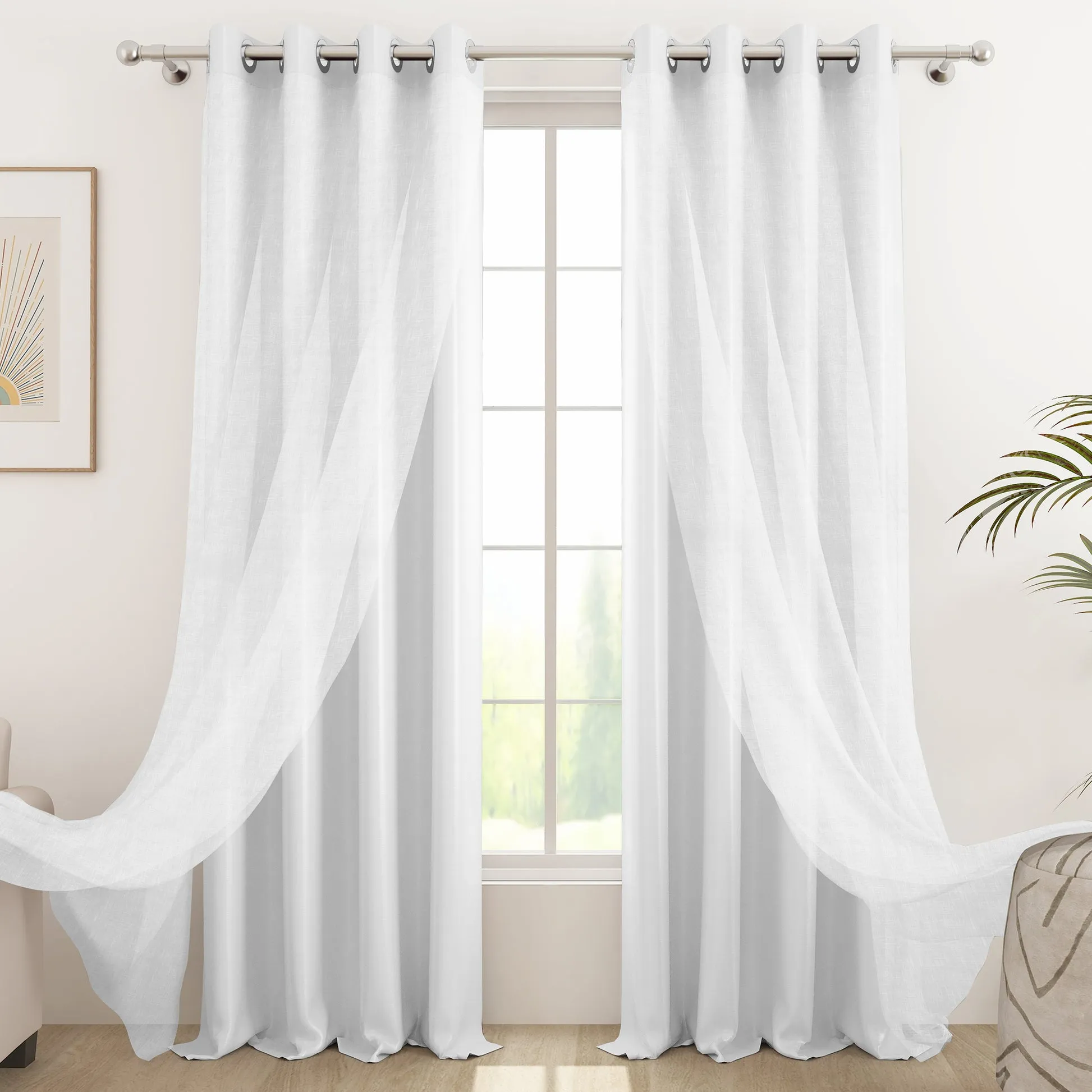 Serene Duo White Blackout Curtains