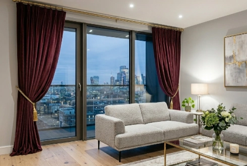 Velvet Drapes for living room in Dubai